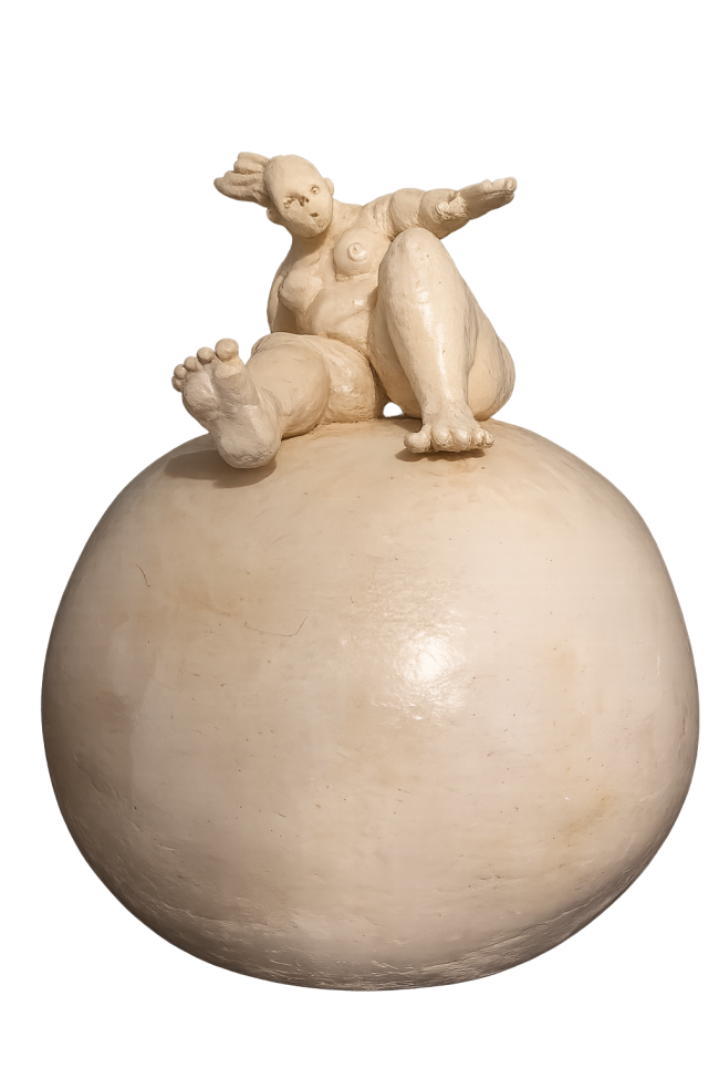 Scultura in ceramica sulla sfera